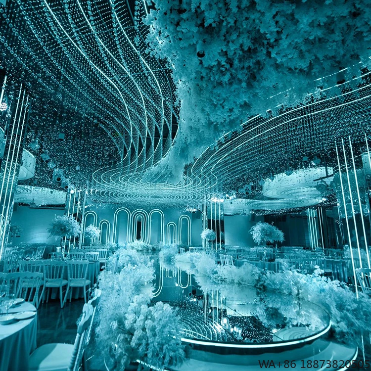 

LED Chandelier Luxury Design Decoration Customization Ceiling Banquet Hall Centerpieces Wedding Light