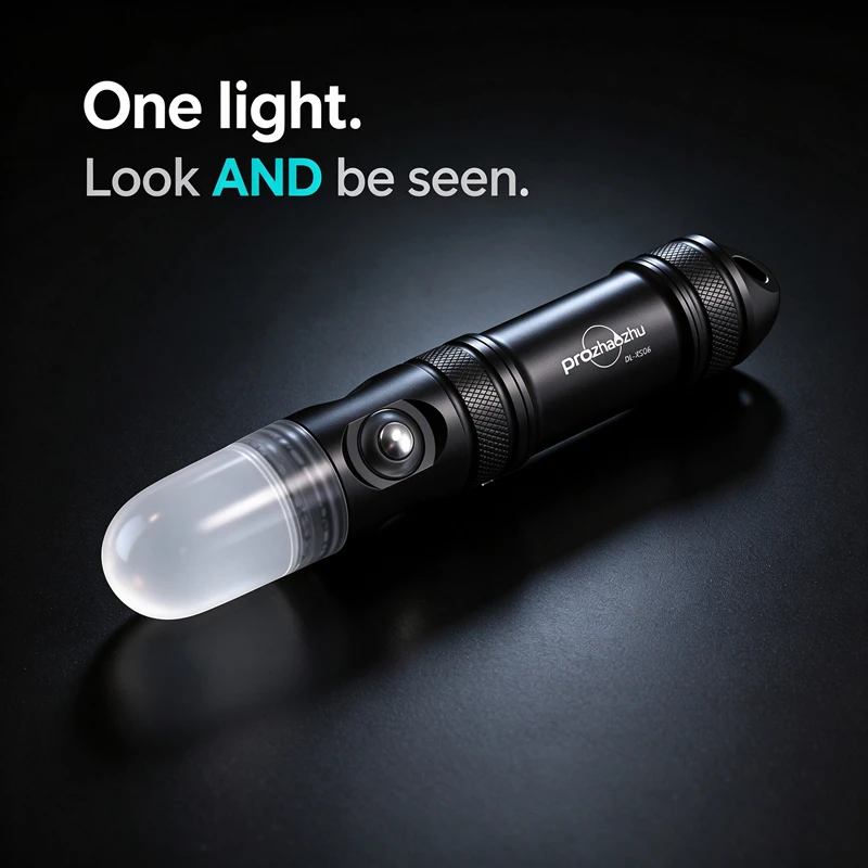 PROZHAOZHU DL-XS06 4000LM Magnetic Dive Strobe Beacon IP68 100M USB-C 270 Degree Safety Signal Light Night Wreck Freediving Dive