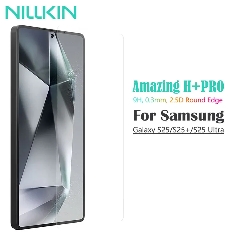 NILLKIN Tempered Glass Screen Protector for Samsung Galaxy S25 Series, Dust-Free Chamber, High Transparency, Edge Protection