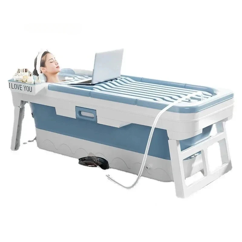 Portable Folding Bathtub for Adults hot Bath Spa Plastic Bathtubs Children Swimming pool Bucket Sauna Lid Cover House Bath Tub