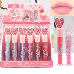 24pcs Glitter Glossy Plumping Lip Gloss Set Girls Woman Longlasting Moisturizing Lip Oil Lips Makeup Bulk Wholesale