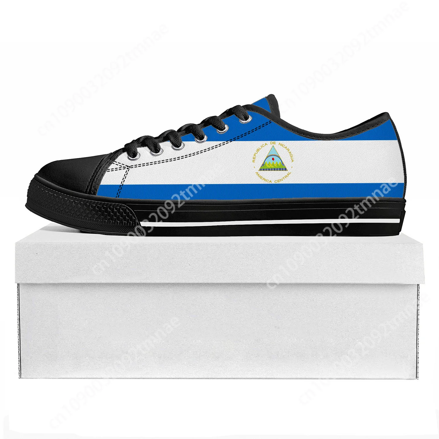 

Nicaragua Flag Low Top High Quality Sneakers Mens Womens Teenager Canvas Sneaker Prode Casual Couple Shoes Custom Shoe