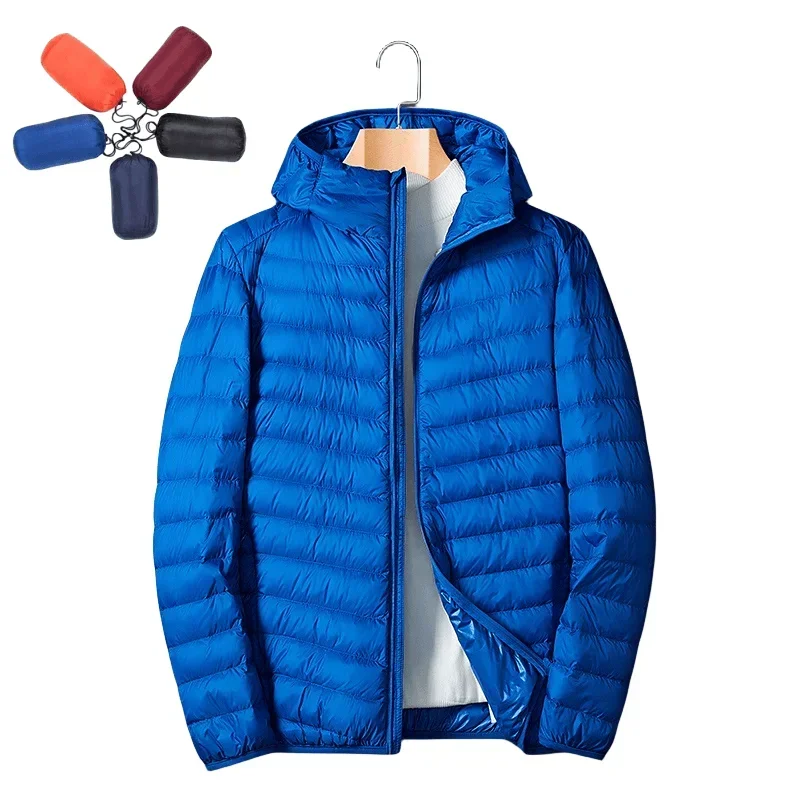 Uomo Ultra leggero antivento impermeabile Anti Fouling Anti-olio bianco anatra cappotto con cappuccio portatile maschio nuovo autunno inverno piumino