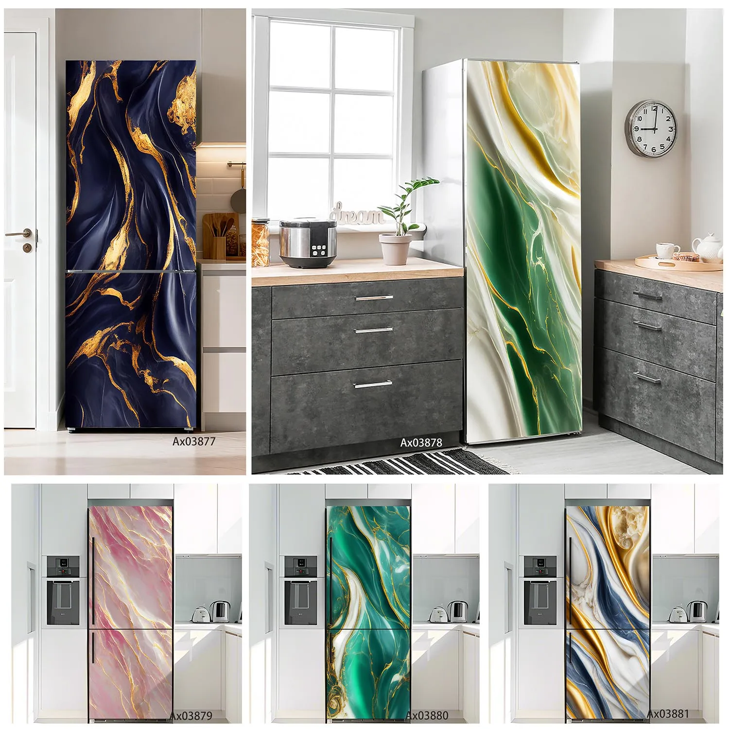 Blush Pink Gold Marble Fridge Sticker, Self-adhesive Easy-to-Apply Decal  for Kitchen Refrigerator Wallpaper Aesthetics Decor