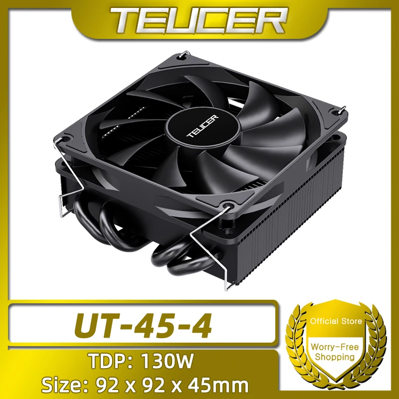 TEUCER UT45 4 히트 파이프 CPU 쿨러, ITX 섀시 공기 냉각 라디에이터, AM5 AM4 및 인텔 LGA1700 1200 2011 호환, 45mm 