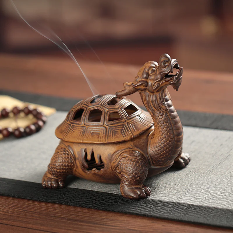 

Vintage Dragon Turtle Incense Burner Agarwood Sandalwood Incense Burner Home Indoor Ceramic Craft Creative Ancient Style Ornamen