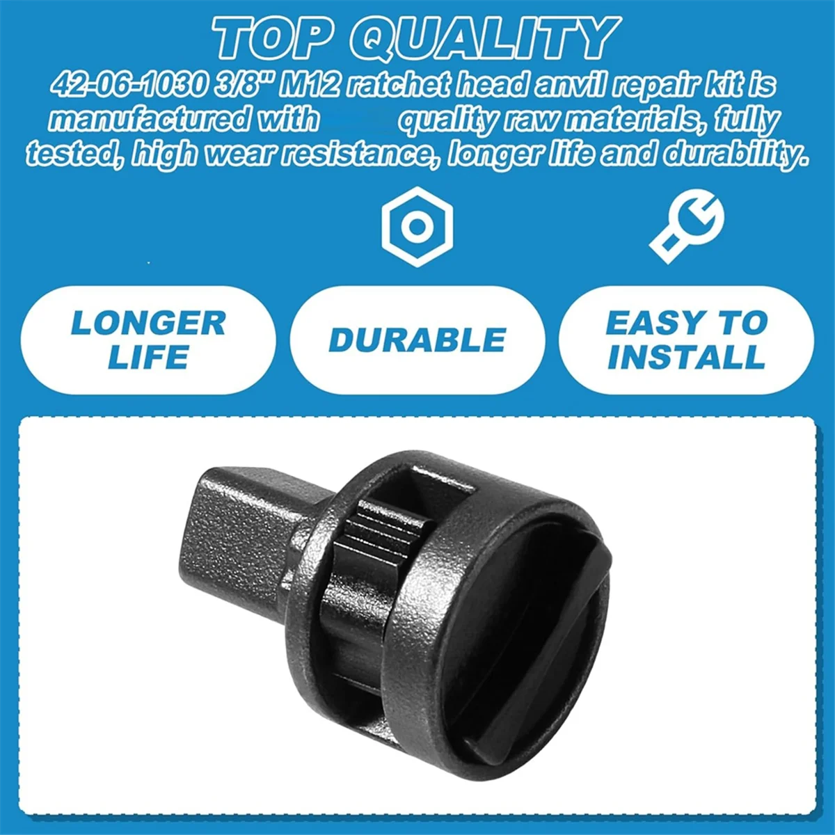 交換用ラチェットヘッドアンビル修理キット,3/8 ", 42-06-1030,ミルウォーキー用2457-20,2457-21 m12