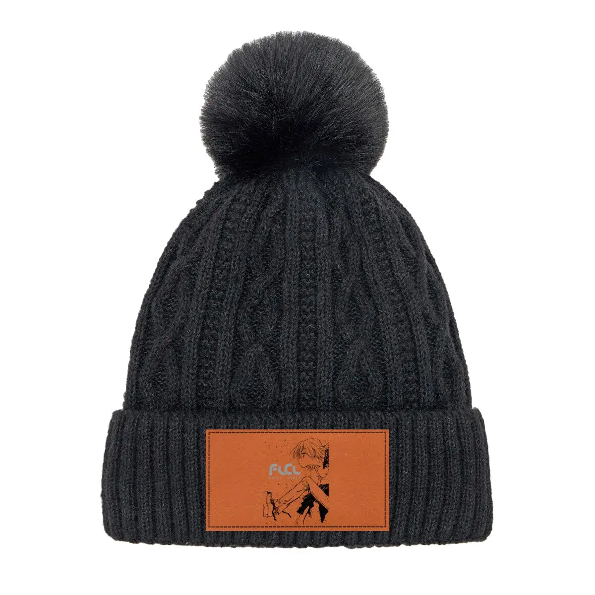 FLCL (Fooly Cooly) Gorro de punto térmico de felpa con bola de boceto