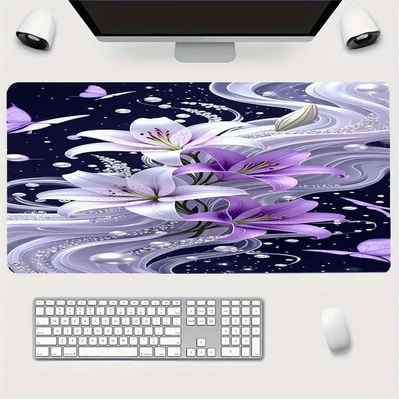 Brand Thick Iron Art Desk Mat Non-Slip Gaming Office Mouse Pad Heavy Duty Base Purple White Daffodil Dark Blue PC Table Durable
