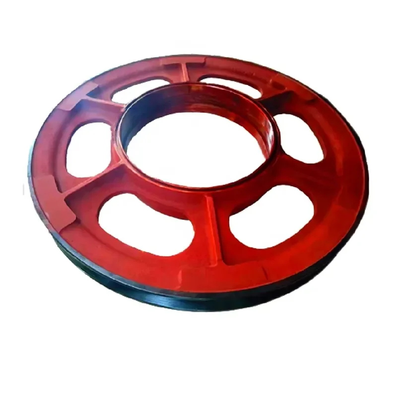 Wangli Customized Excavator Parts Casting Steel Iron Crane Belt Diameter Cable Rope Pulley Wheel Wire Rope Large Sheave