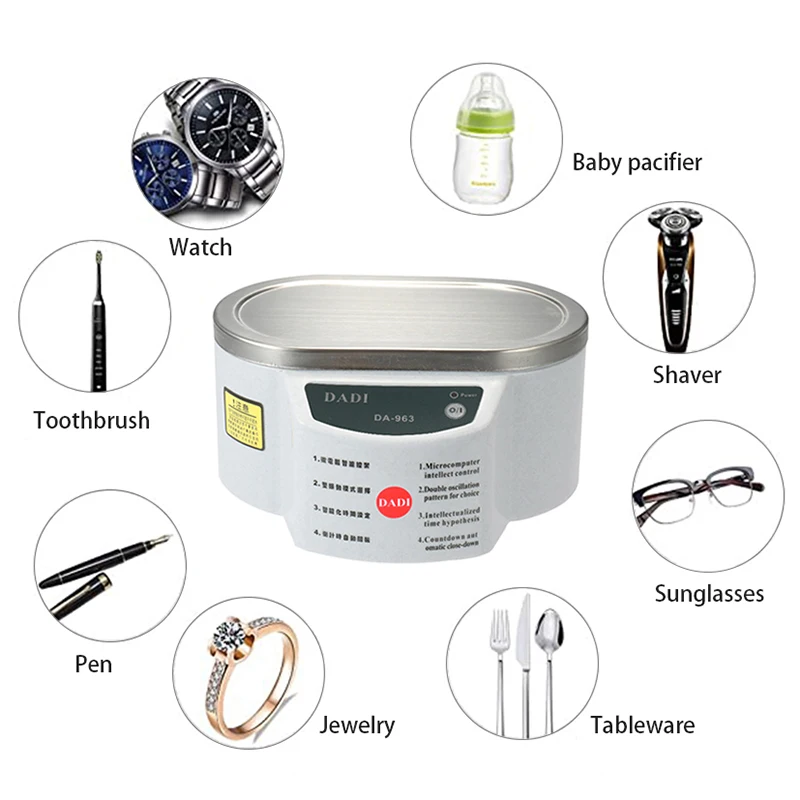 500ML Ultrasonic Cleaner Dual frequency Vibration Digital Wash Cleaner Washing Jewelry contact lenses Watch Cutters Dental Razor