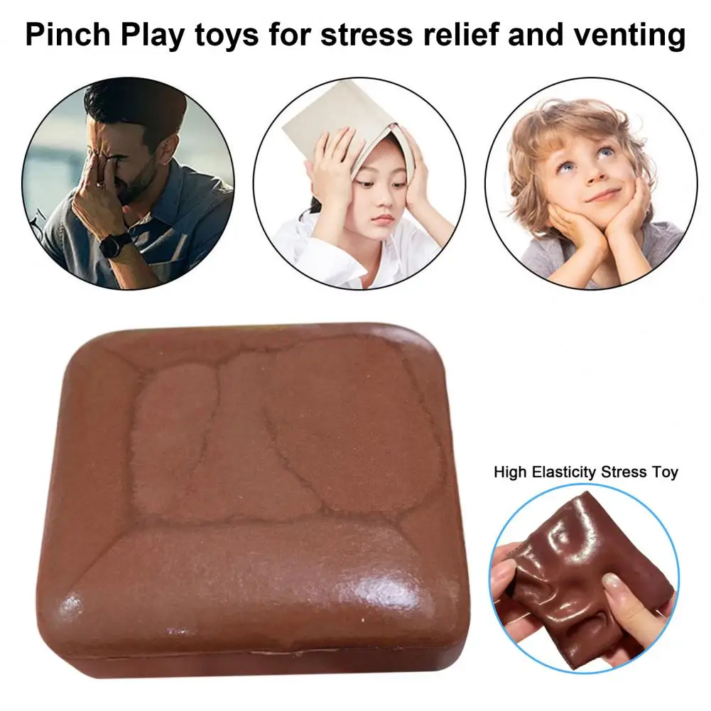 Giocattolo per toast al cioccolato Giocattolo da spremere per toast al cioccolato per alleviare lo stress Gioco Giocattolo agitatore a rimbalzo lento per bambini Adulti Morbido pizzico