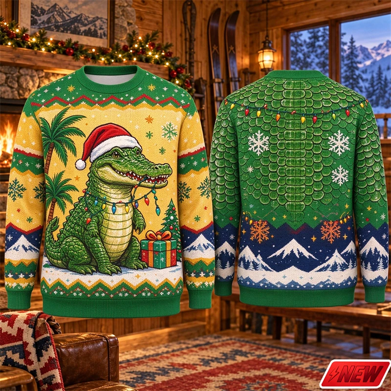 Retro Robot Christmas Gift Graphic Ugly Christmas Sweater Men Unisex 3D Print Snowflake Tree Sweatshirt Holiday Party Hoodie