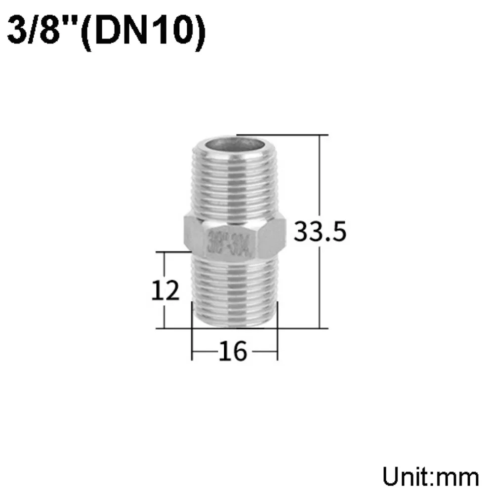 Durable 304 Stainless Steel Pipe Fitting Connector Male Thread 1/8 1/4 3/8 1/2 3/4 1