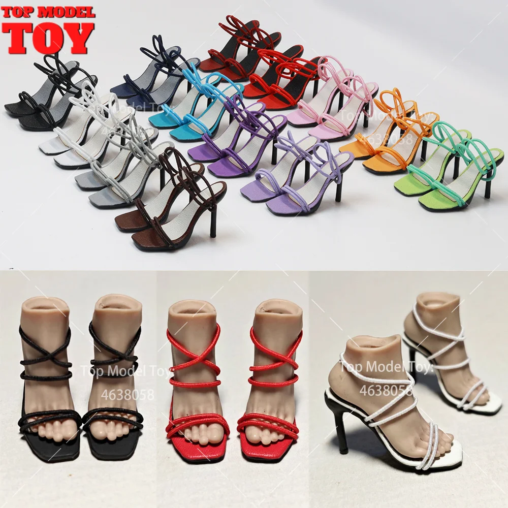 1/6 sapatos finos de salto alto com alça única, modelo de desmontagem, tamanho padrão, ajuste 12 ''tbl wb, soldado feminino, boneco de ação, corpo