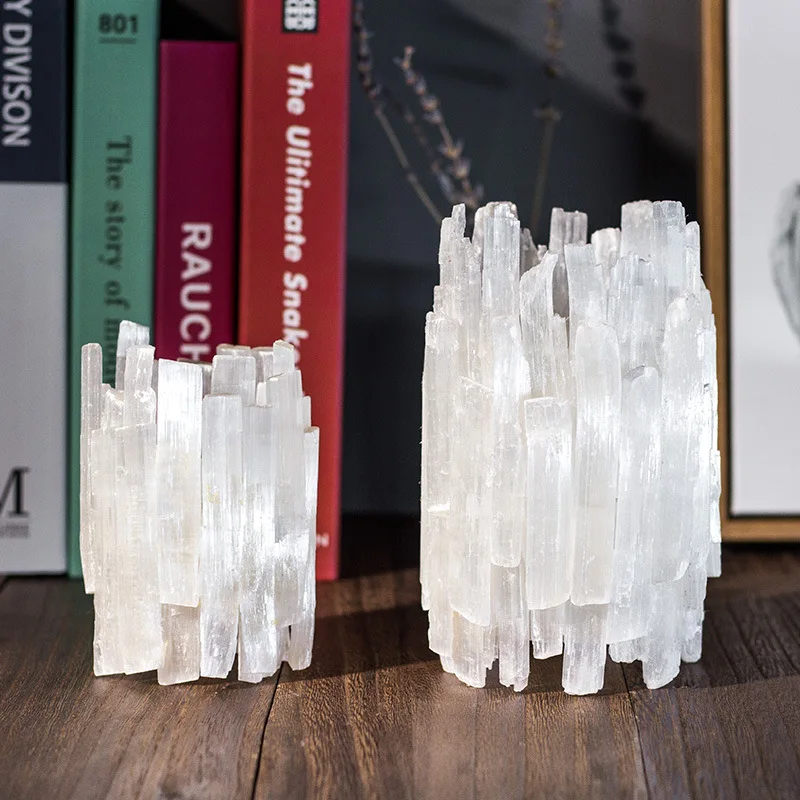 Natural Ore Gypsum Candle Holders Desk Decoration Minimalism White Candlestick Wax Melt Burner Creative Home Aroma Container