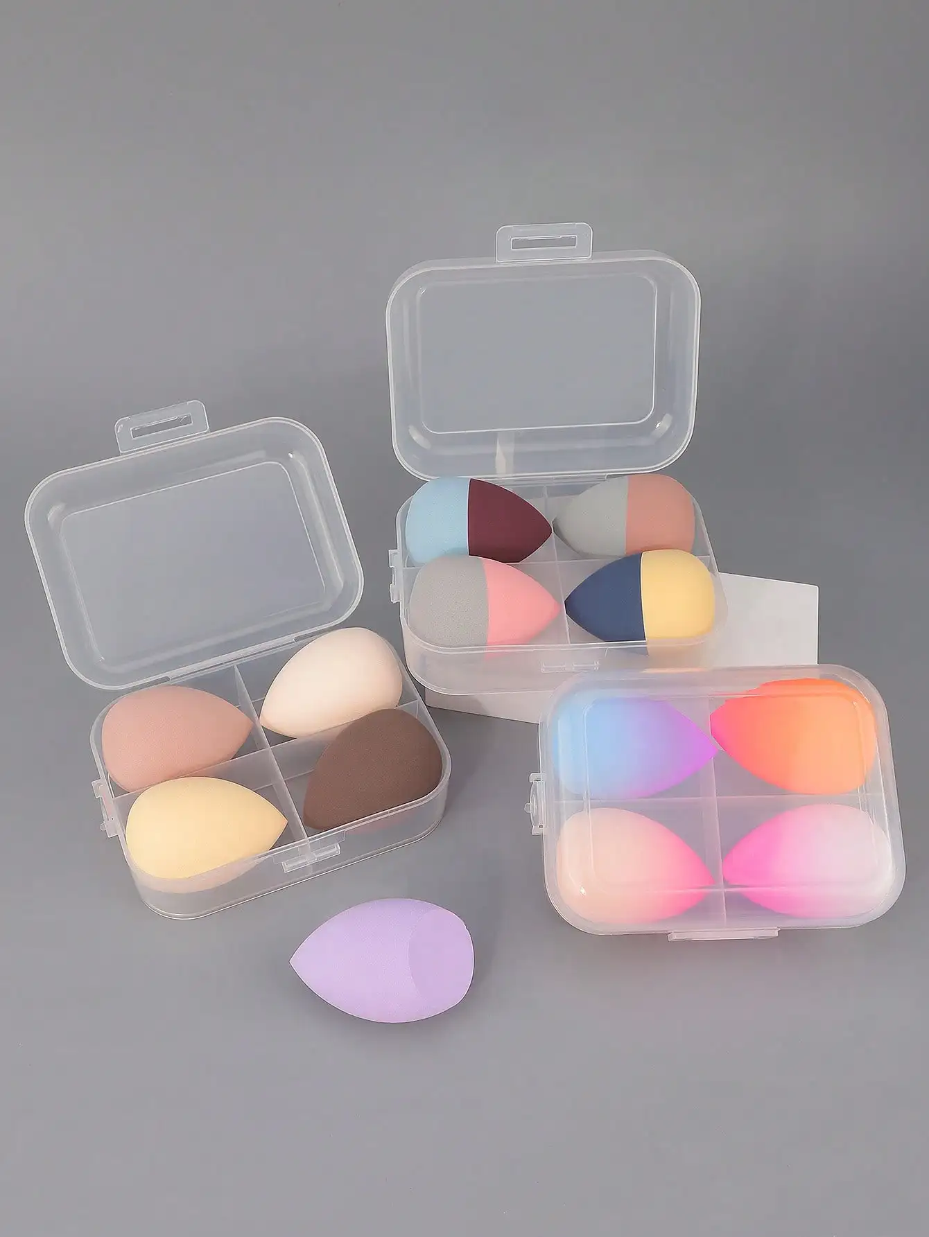 RANCAI 4Pcs Vibrant Dual-Sided Makeup Sponges, Reusable for Wet & Dry Use, Concealer and Daily Makeup Blending