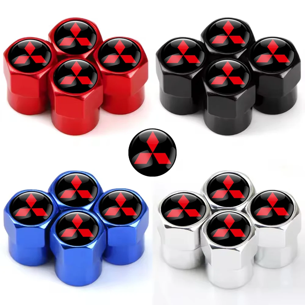

4PCS Car Wheel Tire Valve Stem Caps Airtight Cover For Mitsubishi Ralliart Lancer Outlander Pajero ASX Xpander Car Accessories
