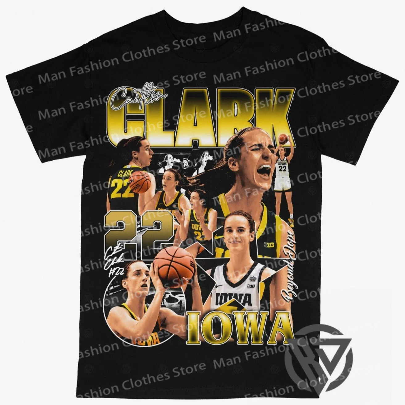 Summer Men Cotton T Shirt Caitlin Clark Tee Shirt Iowa NCAA Basketball Print Men T Shirt Casual Cool Women's Cotton Tshirt Top