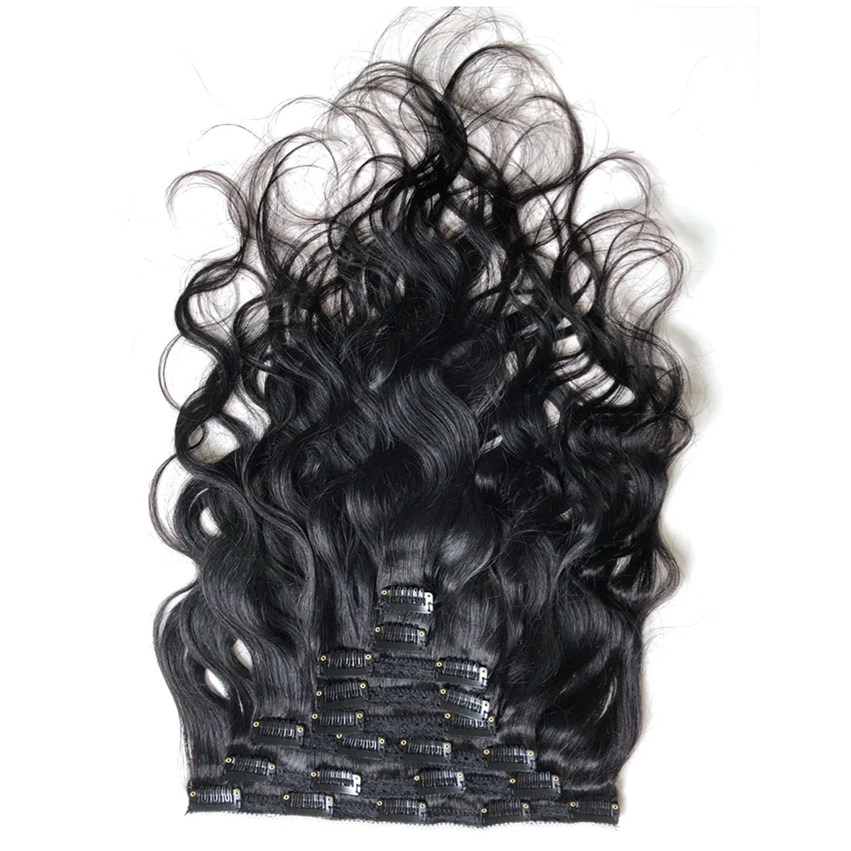 Water Wave Clips in Hair Extensions Hair Natural Color Hair Wig Clip 18Inch