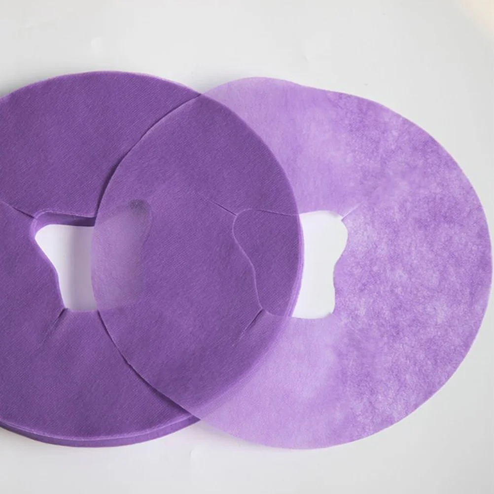 

100 Pcs Disposable Face Massage Pads Beauty Bed Hole Towel Headrest Covers Non Woven Spa Salon Tools Breathing Design