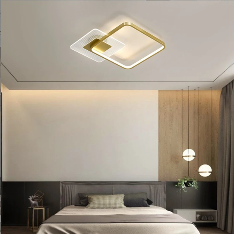 Personalidade nordic conduziu a luz de teto sala luxo lustre quarto jantar balck ouro iluminação interior com controle remoto