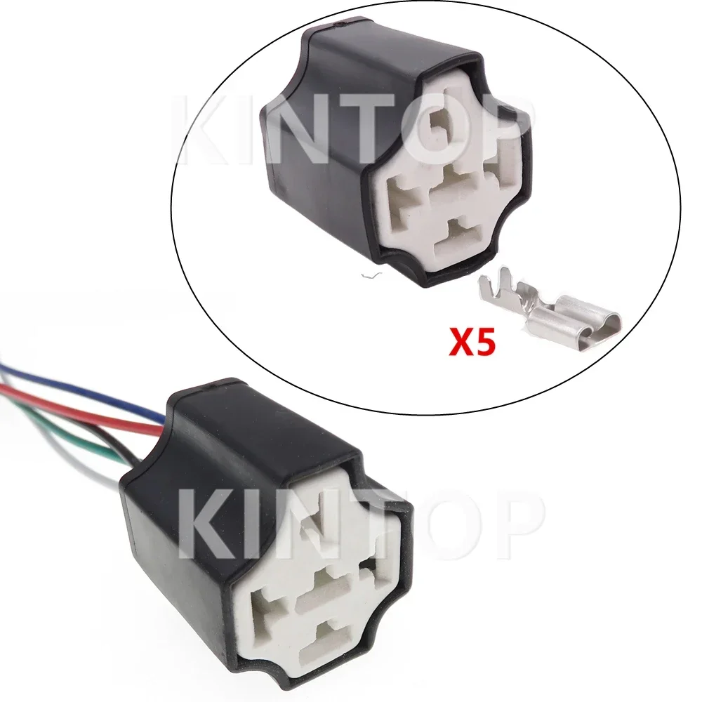 

1 комплект, 5-контактный разъем переменного тока в сборе, автомобильный большой ток, кабельный разъем, автоматический керамический высокотемпературный держатель реле, розетки с проводами