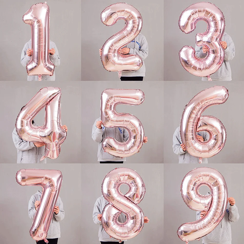 Balony foliowe numerowane 0-9 Balony Urodziny Ślub Dekoracje urodzinowe Materiały na rocznicę Prezent Dekoracja imprezowa 32 cale 1 szt.