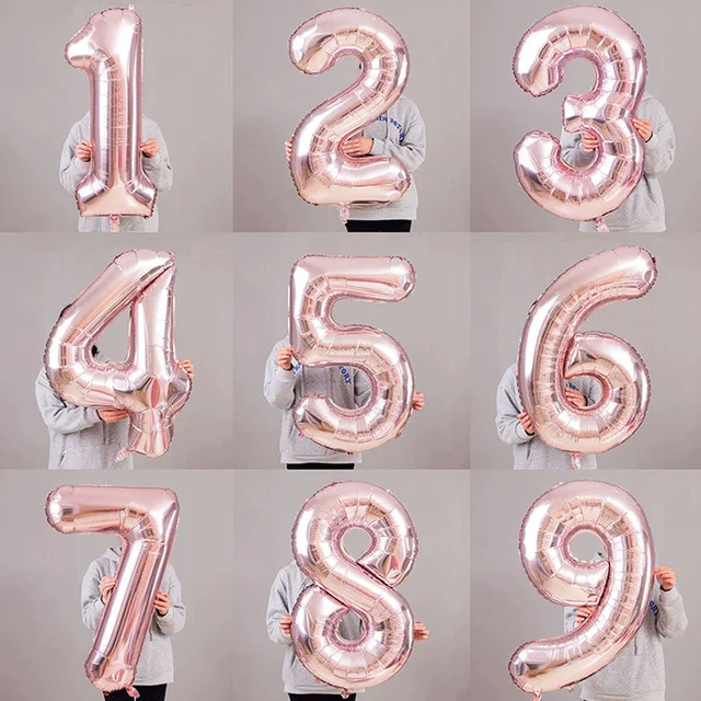 Balony foliowe numerowane 0-9 Balony Urodziny Ślub Dekoracje urodzinowe Materiały na rocznicę Prezent Dekoracja imprezowa 32 cale 1 szt.