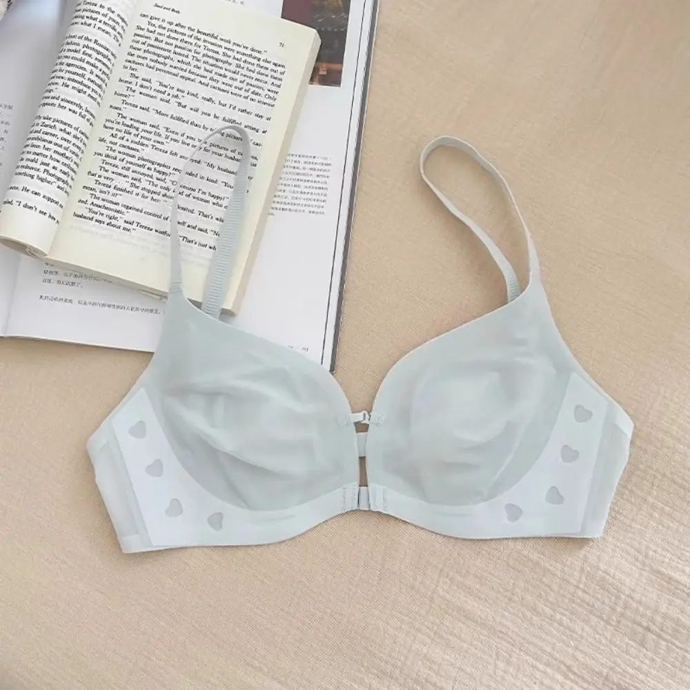 Front Button Wireless Deep V Bra Ice Silk Shockproof Women Seamless Underwear Anti-sagging Lingerie Push Up Bra Gifts