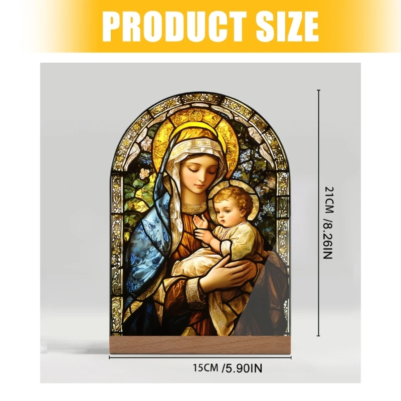 Acrylic Catholic Statue for Desktop Altars Stable Design No Additional Support Needed Perfect for Compact Area in Office or