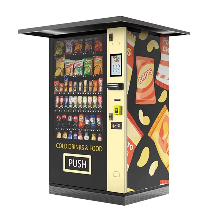 

OME Hot Selling 24H Large Capacity Automatic Combo Snacks Drinks Vending Machine Outdoor Self Service Card Toy Vending Machine