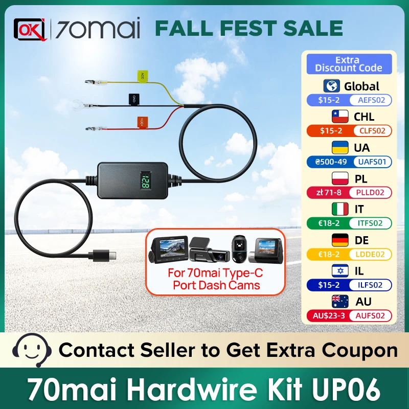 70mai Hardwire Kit UP06 Parking Surveillance Cable for 70mai Type