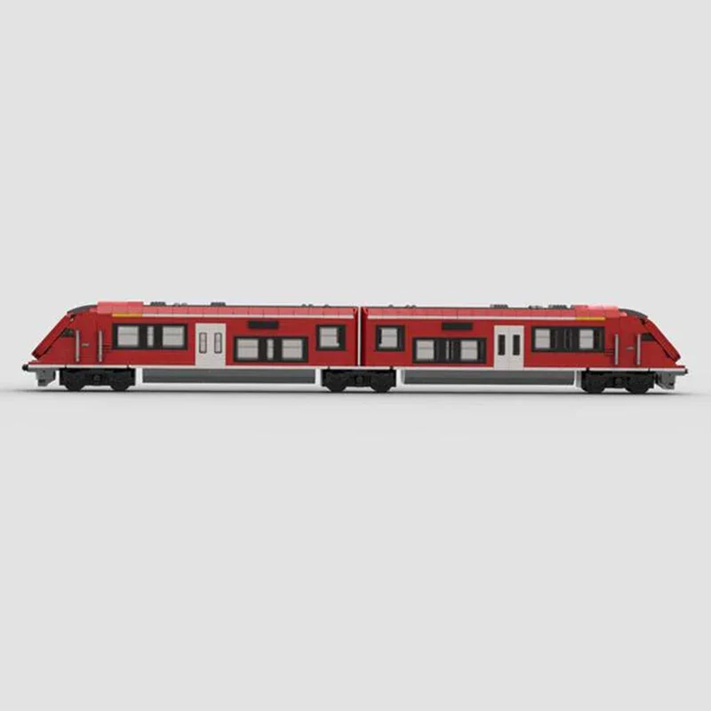 Moc-都市列車モデルのビルディングブロック、都市のレンガ、ヨーロッパの列車技術、ヨーロッパのモジュラーレンガ、DIYアセンブリおもちゃ、クリスマスギフトセット