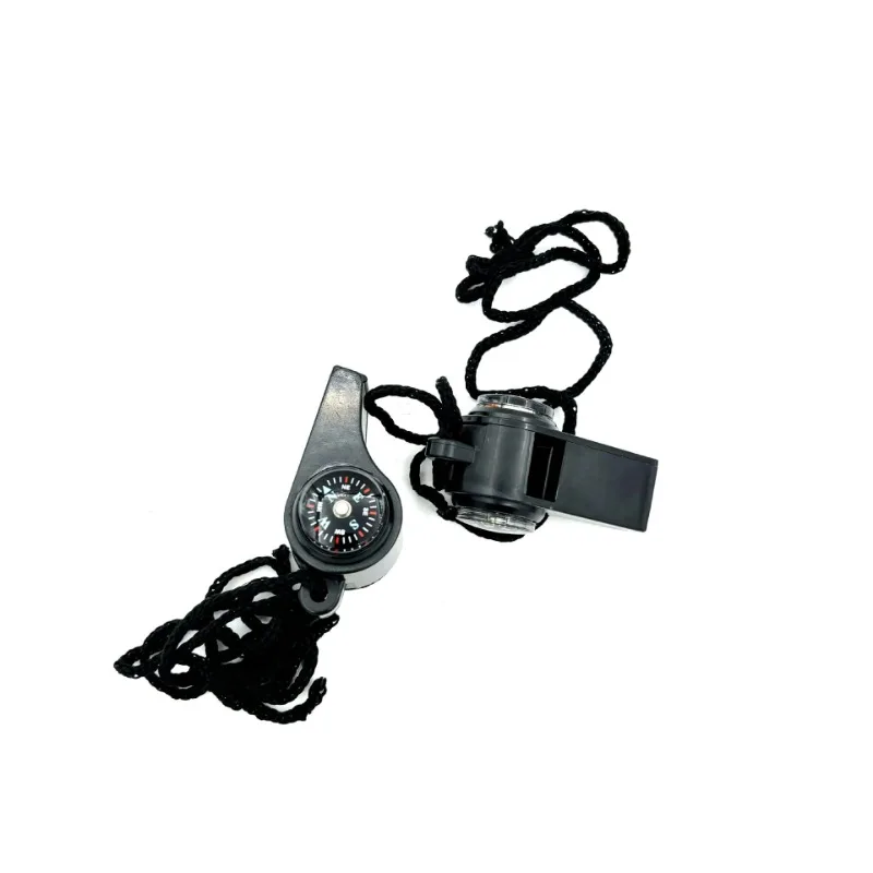Outdoor Whistle Plastic Multifunctional Three in One Whistle Life-saving Whistle Compass Thermometer Whistle Referee Whistle