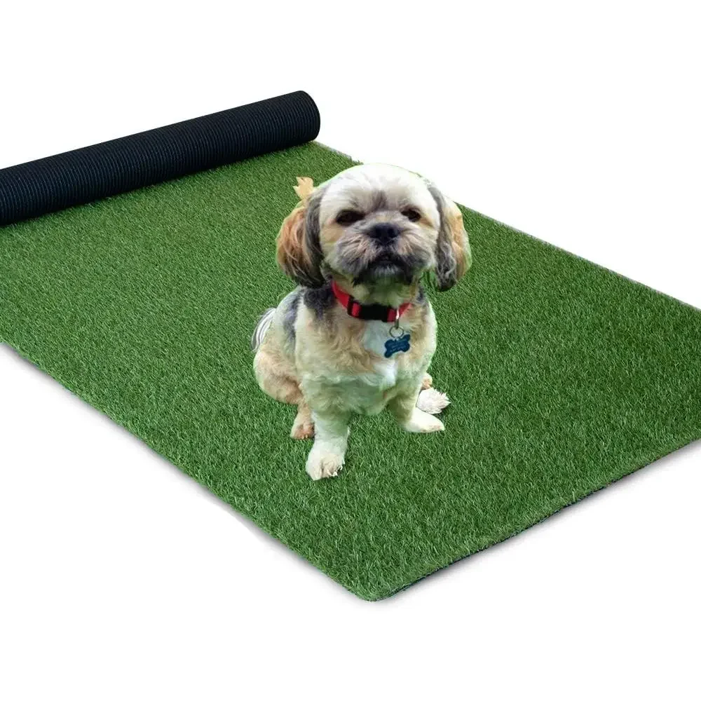 Outdoor Artificial Grass Turf with Drainage Holes for Garden, Balcony, and Patio - Thick, Realistic Lawn Mat
