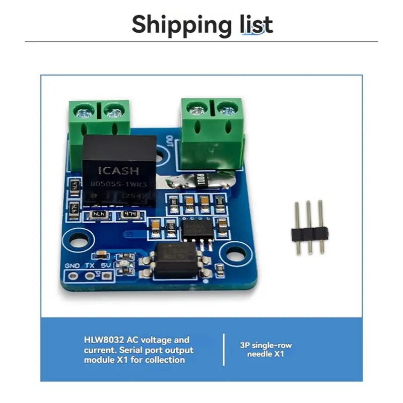 DT21 HLW8032 AC Voltage Current Acquisition Serial Module AC220V High Precision for Energy Metering IC