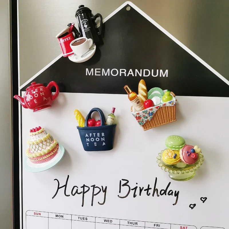 3D Creative Simulation Food Cute Mini Fridge Magnets Home Decor Fridge Stickers Refrigerator Paste Room Decoration Collection