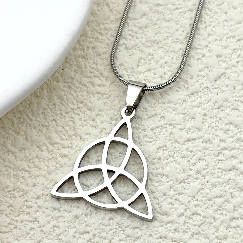 Celtic Sisters Knot Love Chain For Women Men Stainless Steel Gold Color Friendship Triangle Spiral Necklaces Jewelry Gifts - Image 3