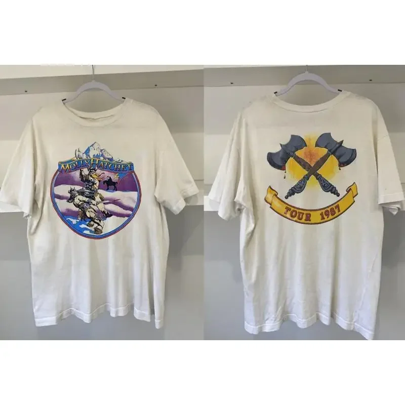 Molly Hatchet Raglan Tour Band Heavy Cotton T Shirt UU1068