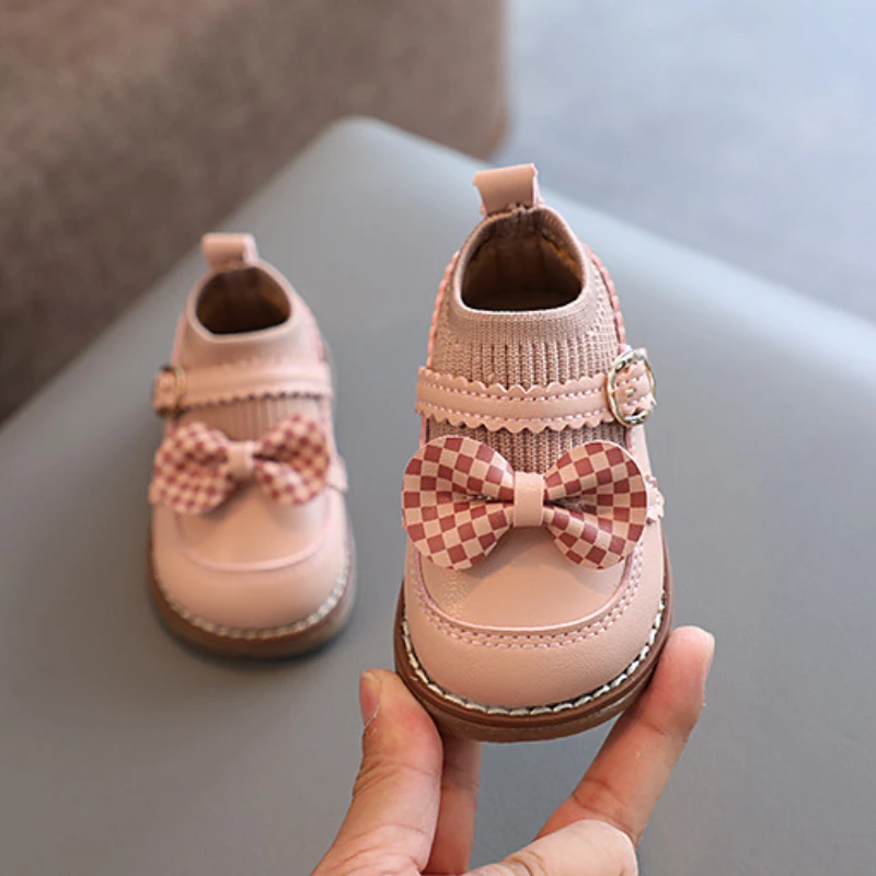 Herfst Nieuwe Schattige Meisjes Schoen Elegante Zachte Zolen Comfort Prinses Schoenen Eenvoudige Vlinder Knoop Trendy Veelzijdige Leren Schoen Zapatos