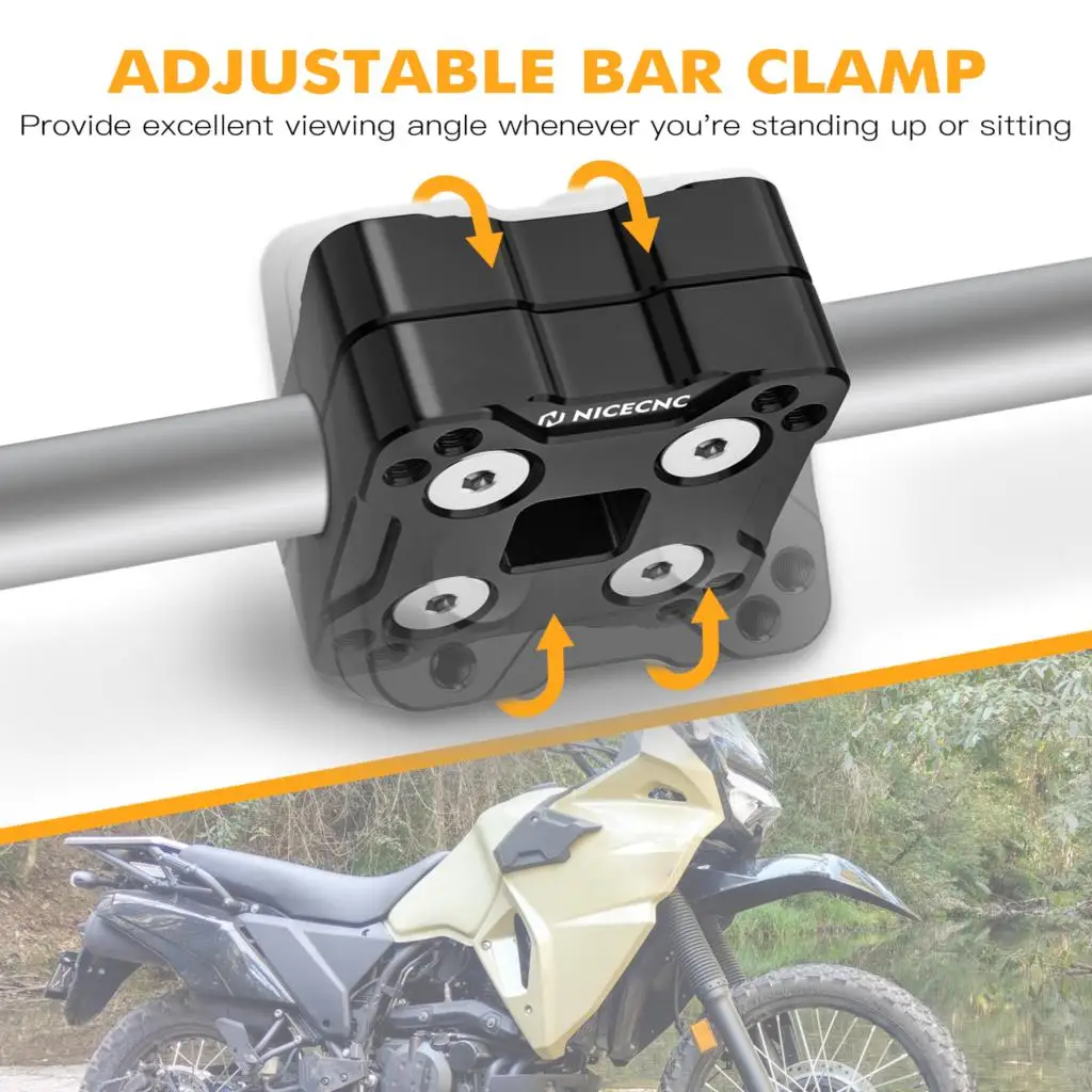 For Kawasaki KLR 650 CNC Motorcycle GPS Holder Bar Clamp 14MM Navigator Phone Mounting Bracket AMPS Holder KLR650 2022-2023