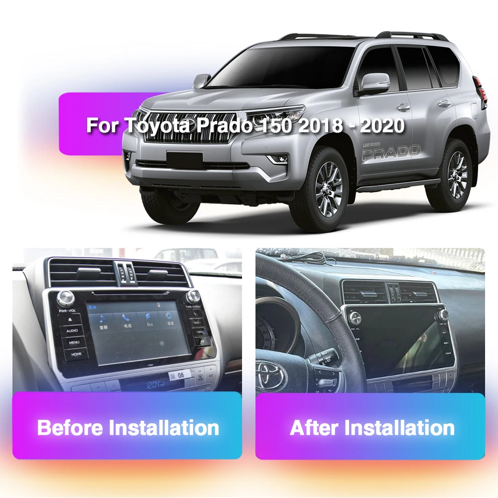 Wireless Carplay PX6 Android 11 Car DVD Player For Toyota Land cruiser Prado 150 2018 2019 2020 2021 Navigation GPS Radio Stereo