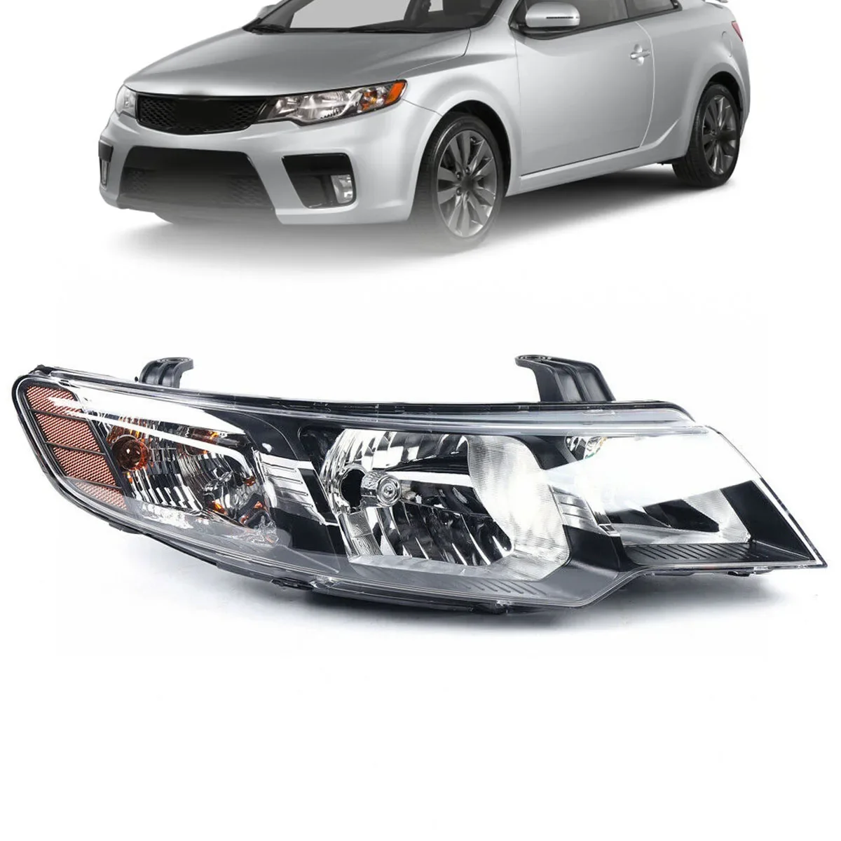 Halogen Headlights Assembly For 2010-2013 Kia Forte/Forte Koup LX EX Passenger Driver Side Headlamps Left+Right Side Headlights - Image 3