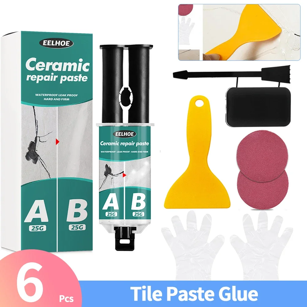 Tile Repair Paste Repair AB Glue Ceramic Crack Repairing Agent Adhesive Set Bathroom Tub Floor Wall Sink Vanities Repair Paste