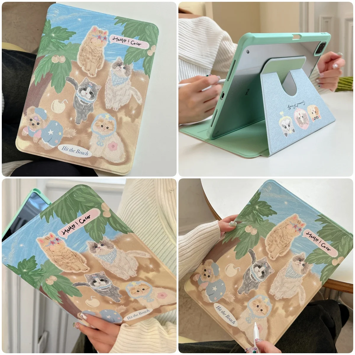 

Cute cat protective case For iPad 2022 10th Gen Case 9.7 10.2 5/6/7/8/9th Generation Air 5 4 3 Mini6 2021 Pro 11 12.9 inch Cover