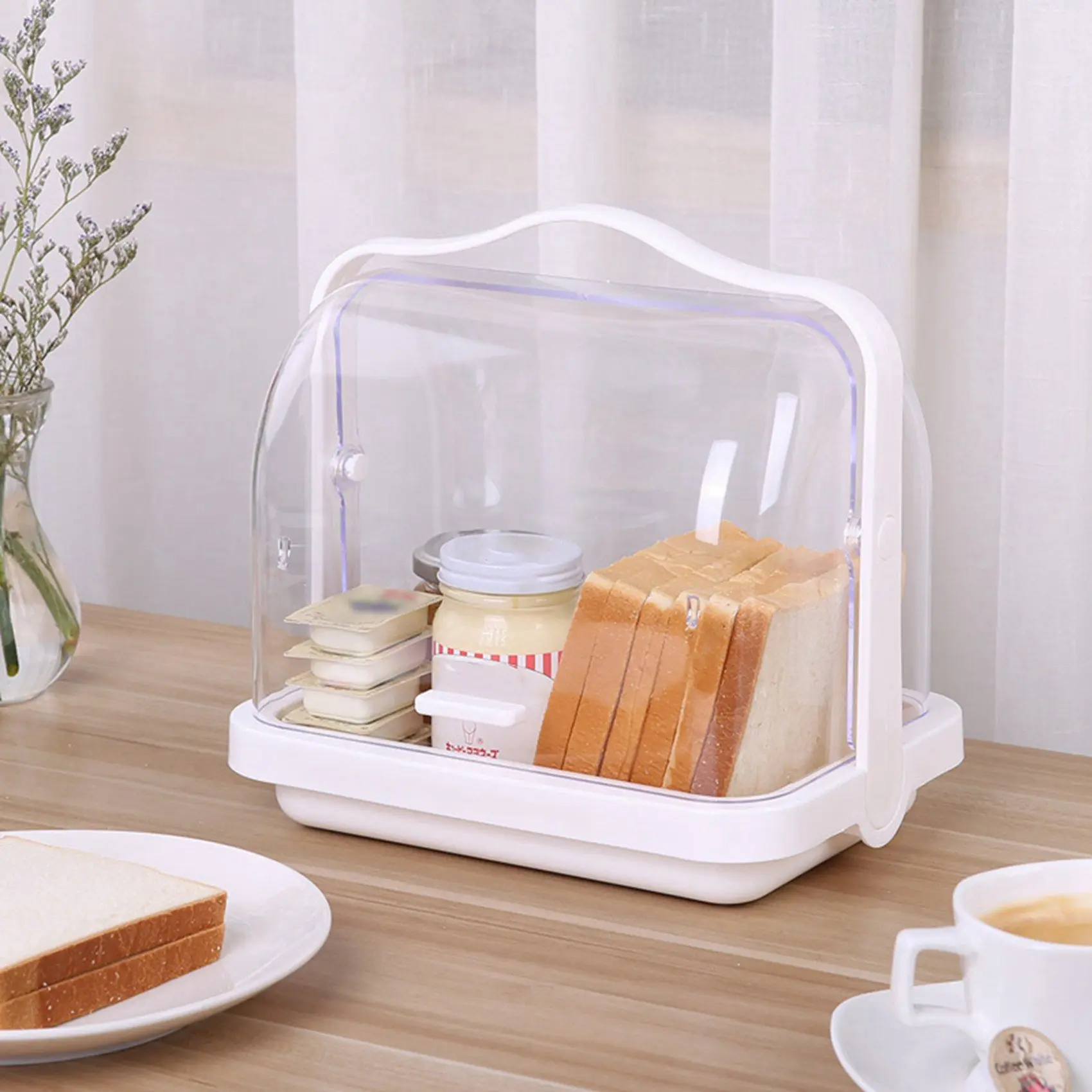 A96K-2X Kitchen Bread Storage Box Plastic First Aid Medicine Storage Box Cosmetic Organizer Multifunctional Flip Boxes