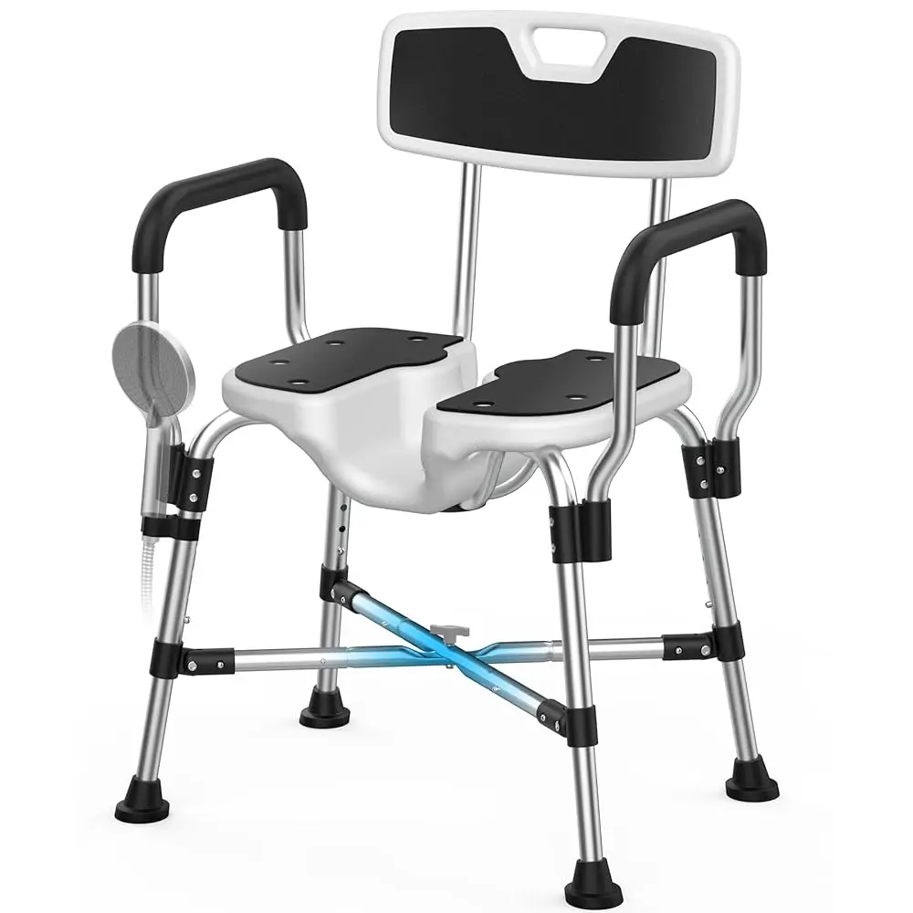 

Heavy Duty Shower Chair For Inside Shower 450Lb U-Shape Shower Seat With Arm And Ba For Elderly And Disabled Adjustable Height
