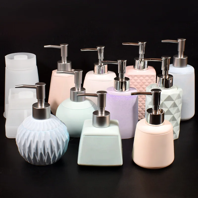 

European Pressing Bottle Lotion Bottle Silicone Mold Hand Sanitizer Bottle DIY Glue Bathroom Ornament Making Mould