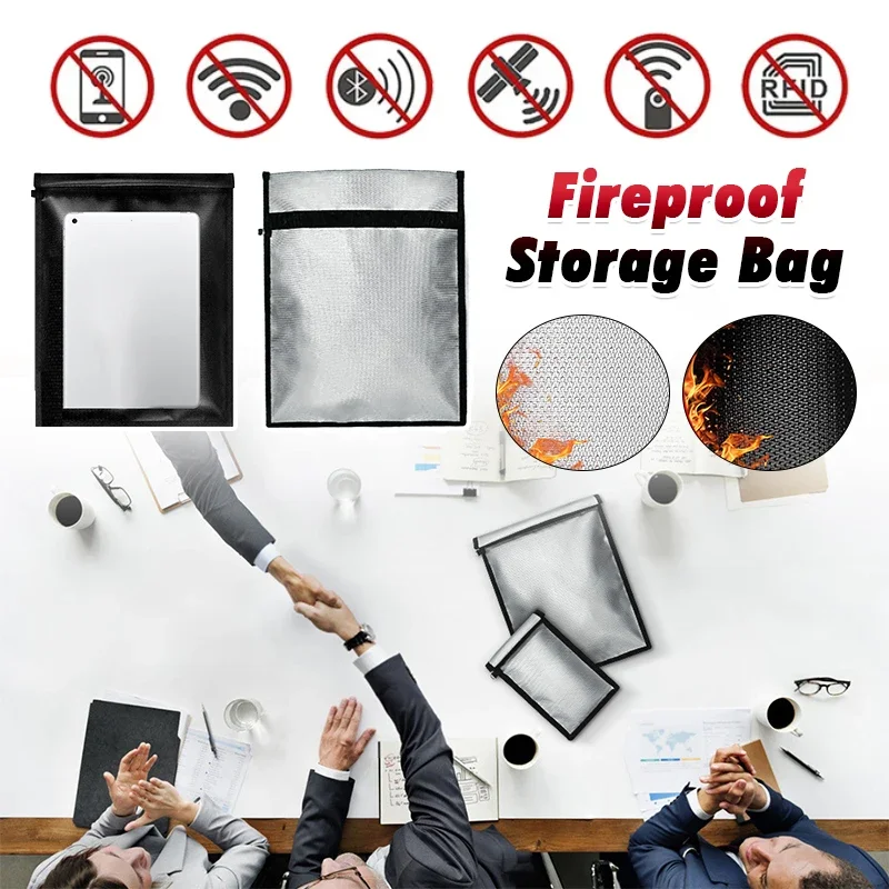 Fireproof Waterproof Signal Blocker Bag Notebook Computer Tablets Laptop Phone Key Fobs Storage Pouch Anti-Hacking Faraday Bags